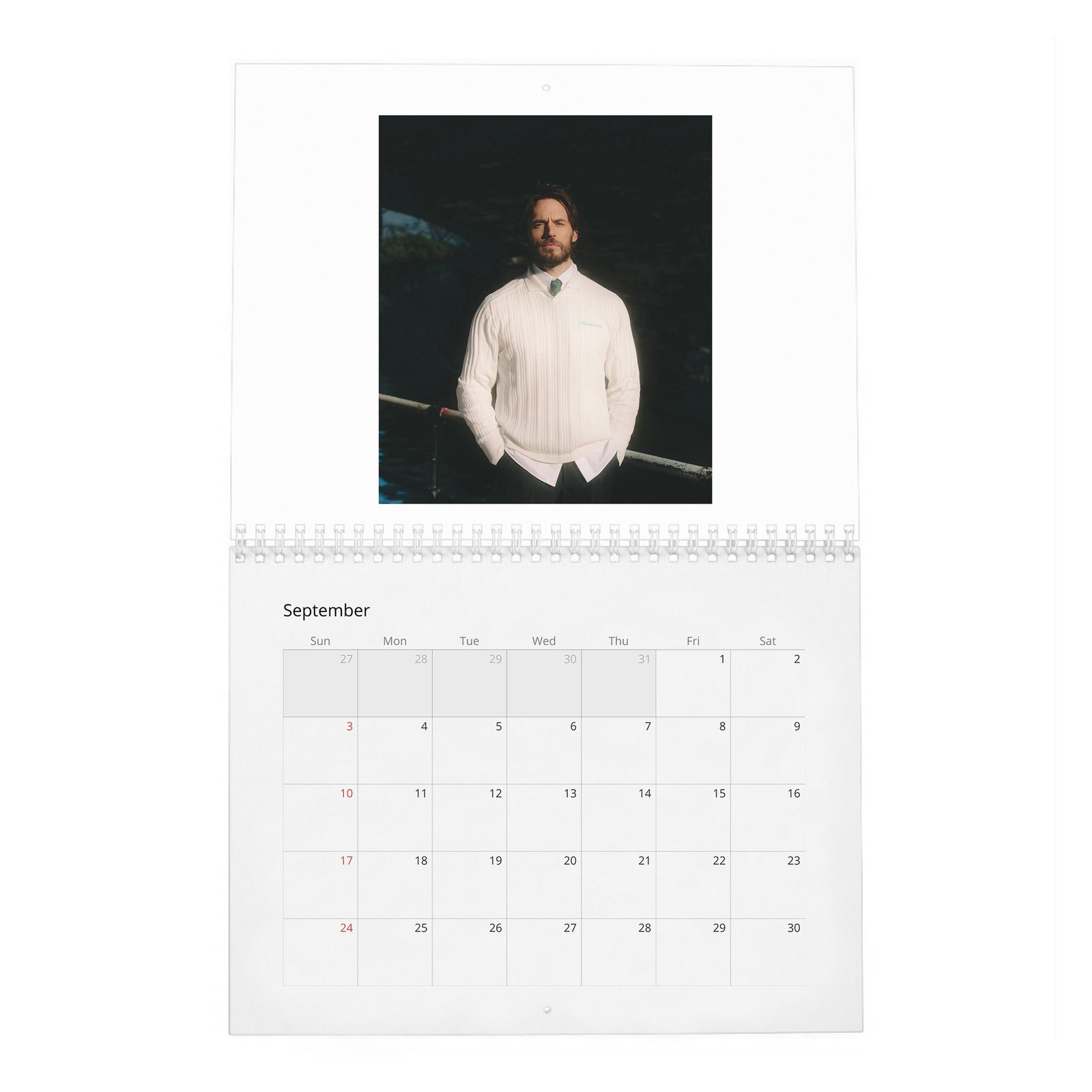 09 Sam Claflin - Laterals 2027 Wall Calendar