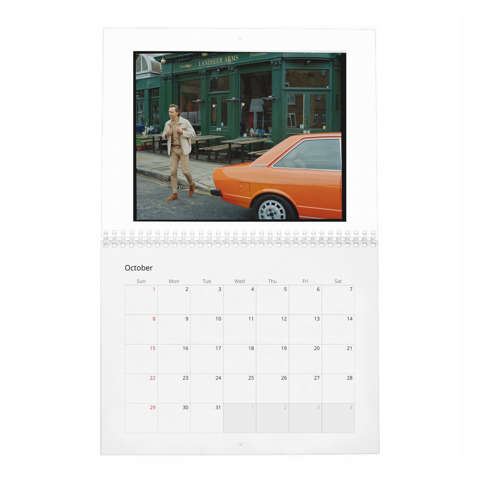 10 Tom Hiddleston - A Day Off 2027 Wall Calendar
