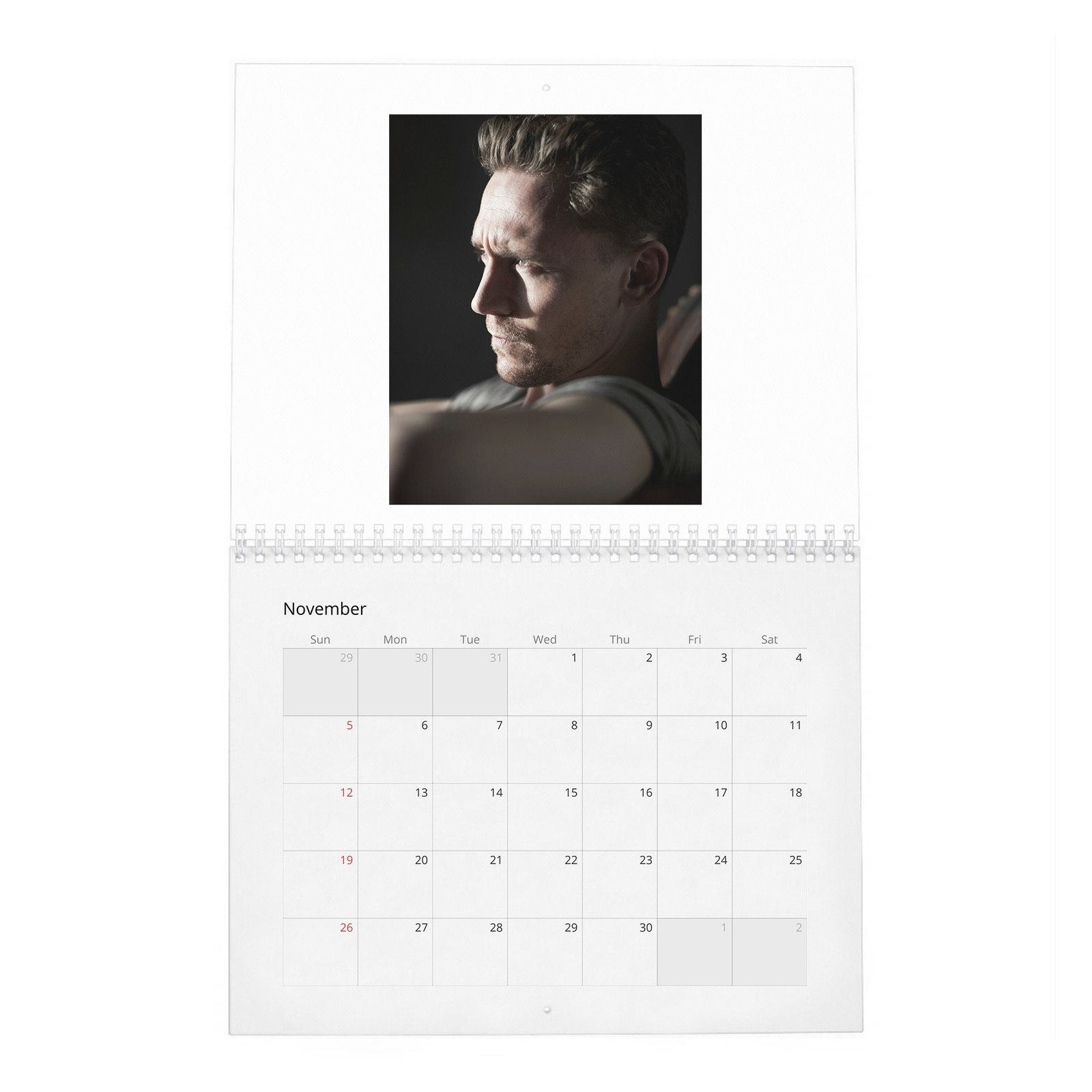 11 Tom Hiddleston - Flaunt 2027 Wall Calendar
