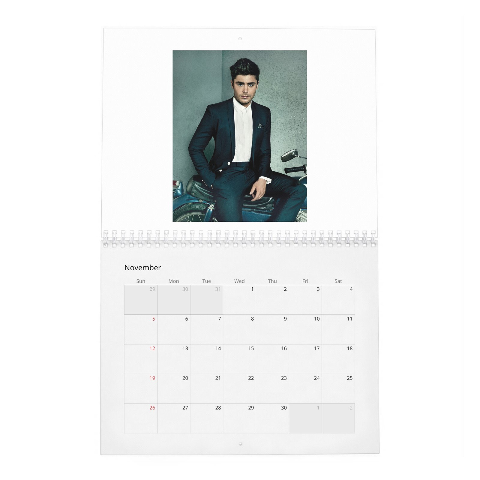 11 Zac Efron - Flaunt 2027 Wall Calendar