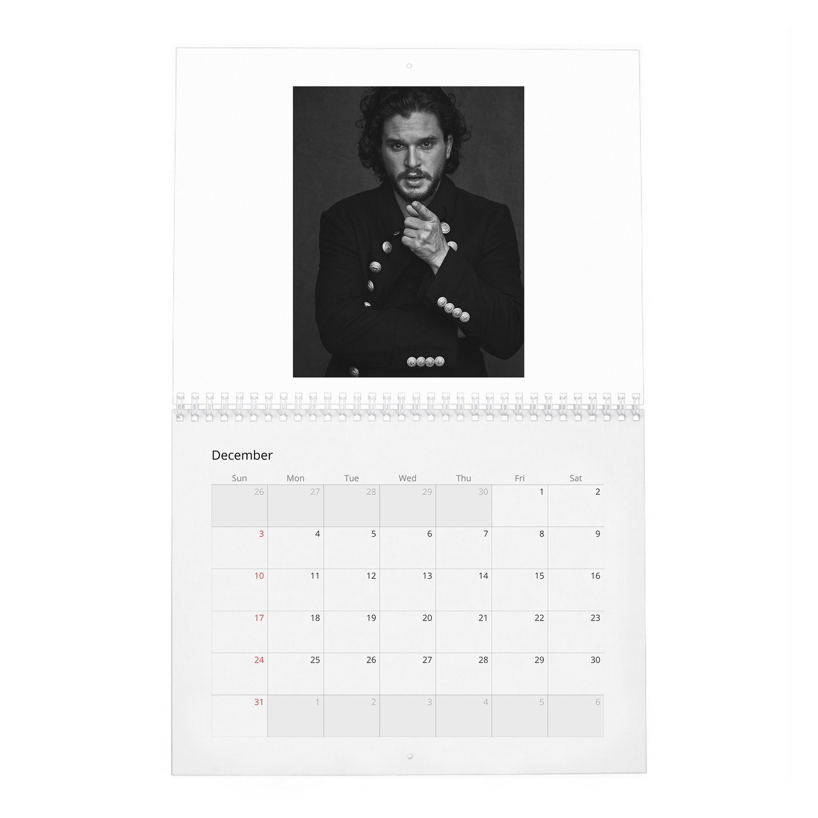 12 Kit Harington - Bastard Revolution 2027 Wall Calendar