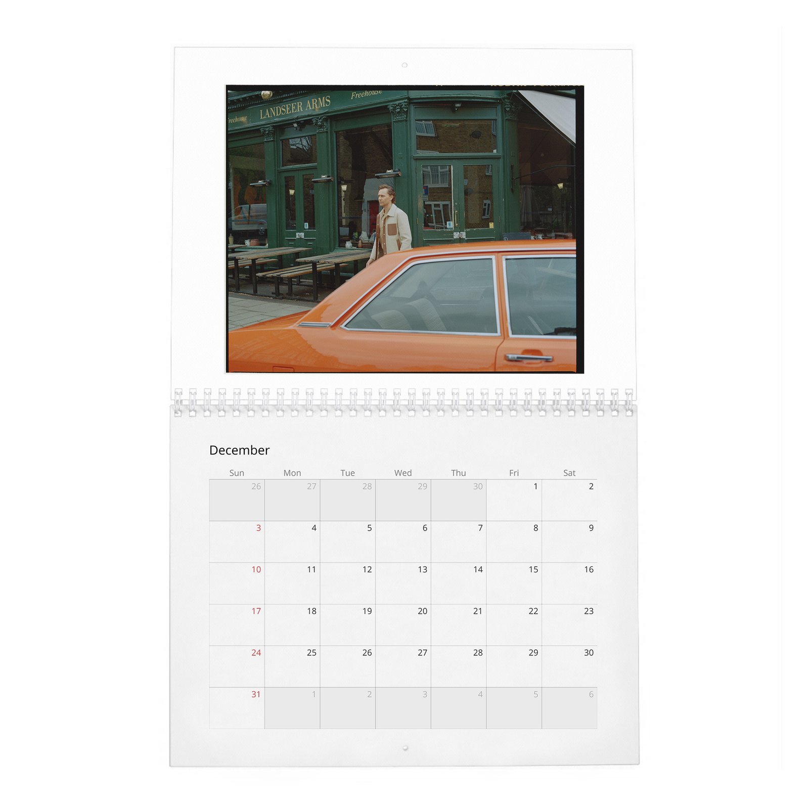 12 Tom Hiddleston - A Day Off 2027 Wall Calendar
