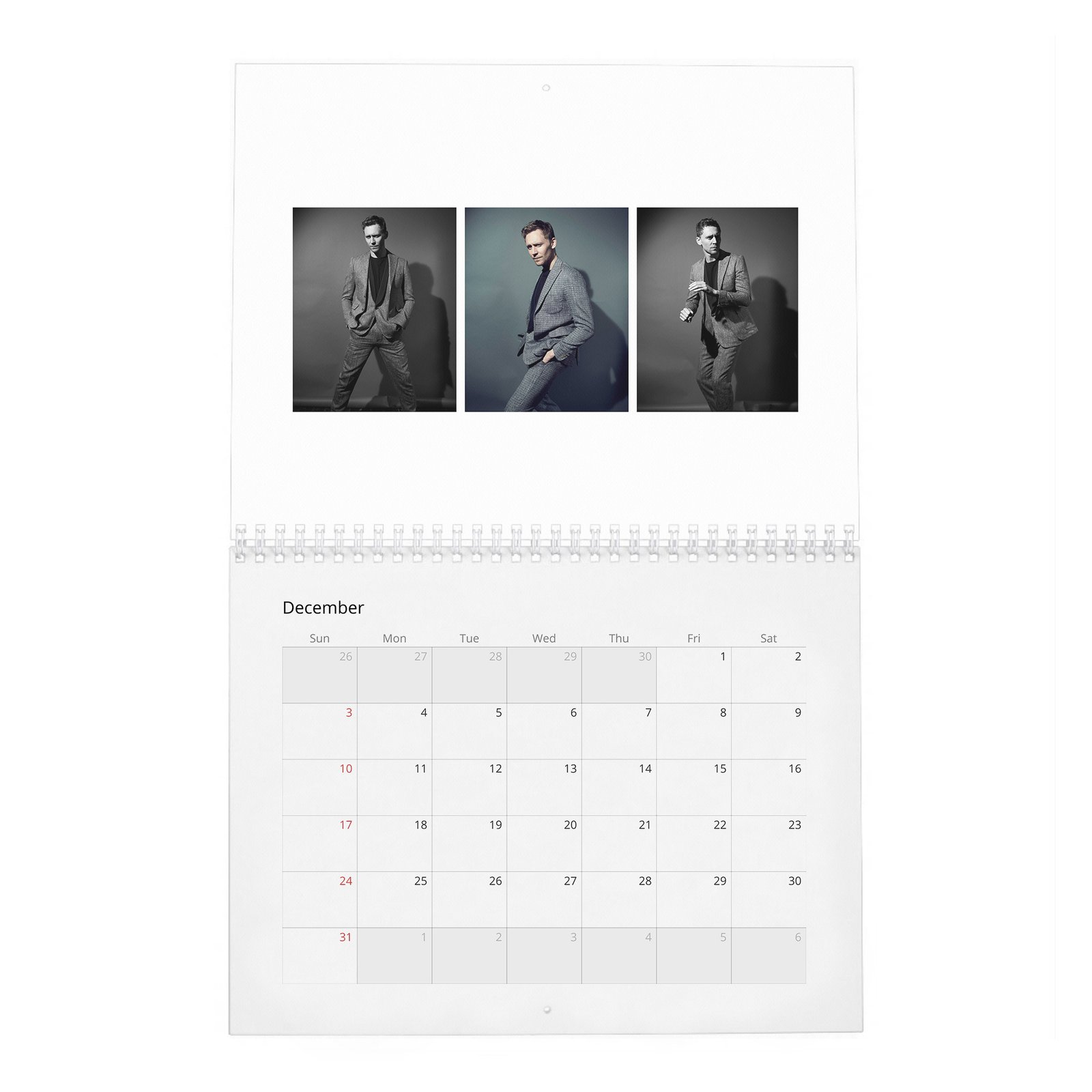 12 Tom Hiddleston - Flaunt 2027 Wall Calendar