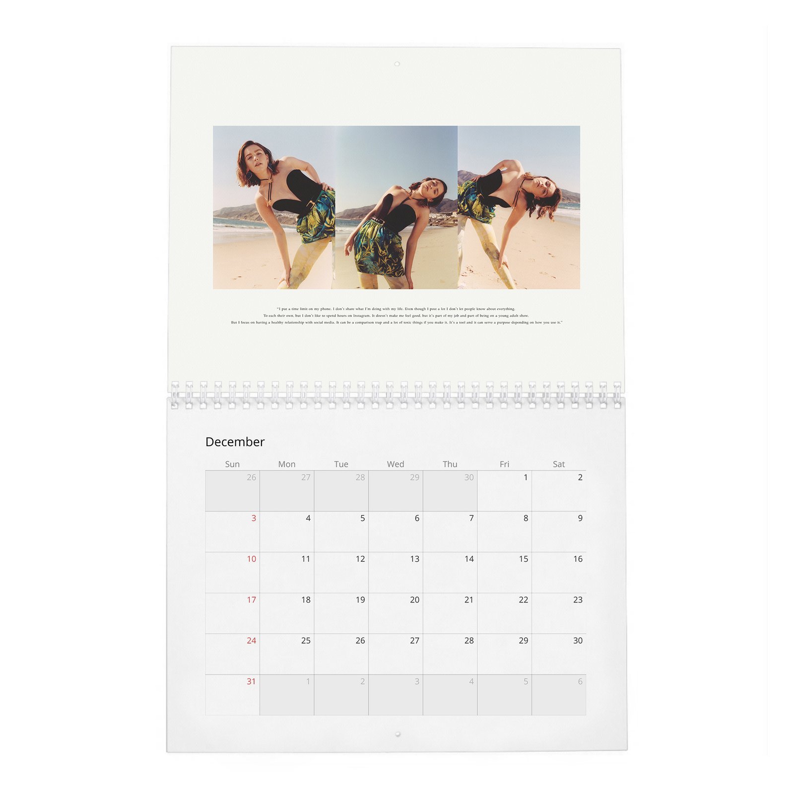 12 Kiernan Shipka - Flaunt 2027 Wall Calendar