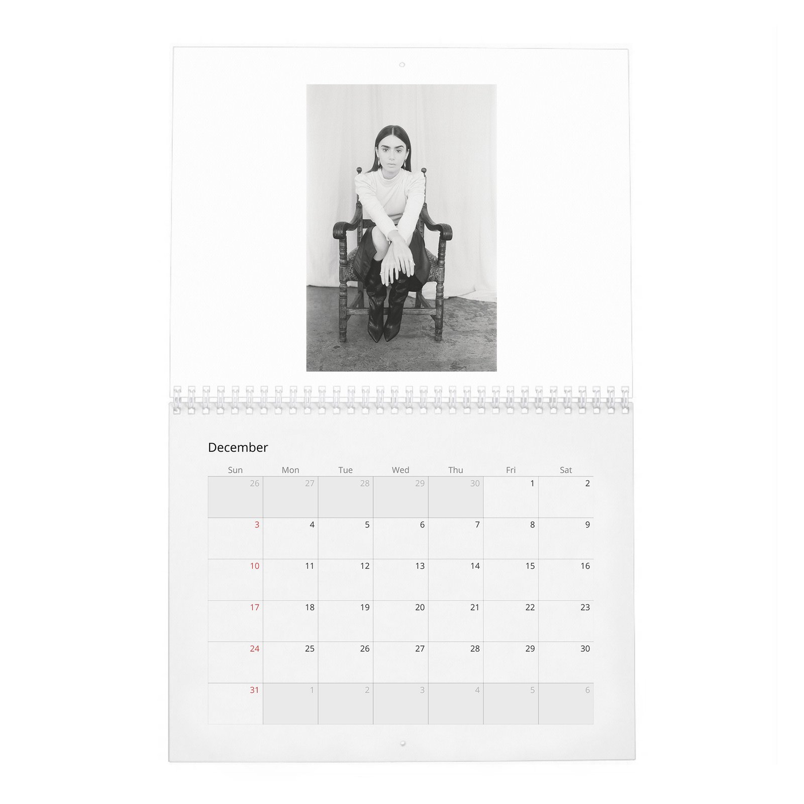 12 Lily Collins - Laterals 2027 Wall Calendar