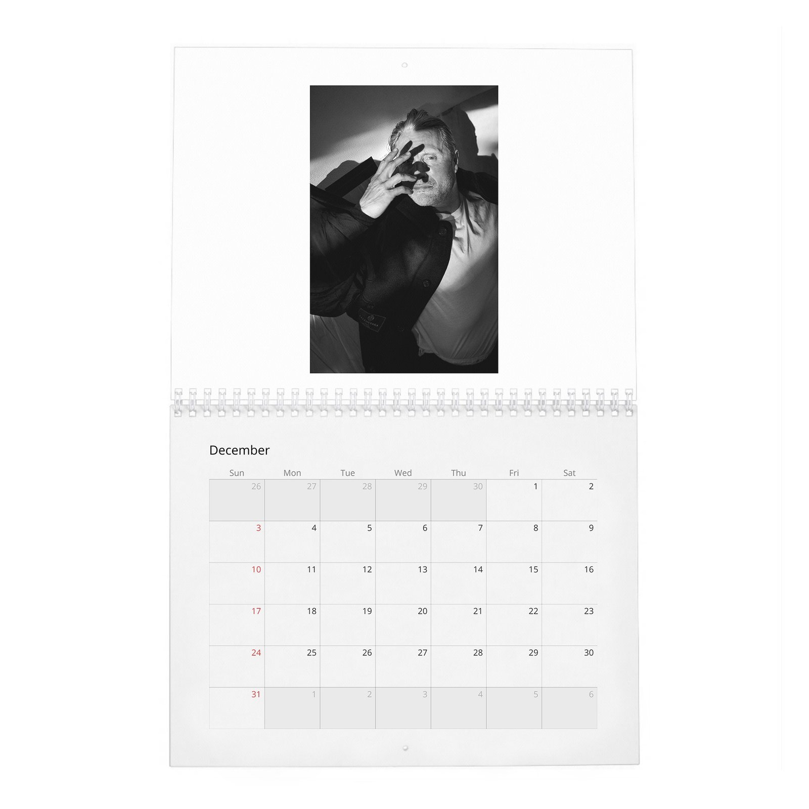 12 Mads Mikkelsen - Good Bad 2027 Wall Calendar