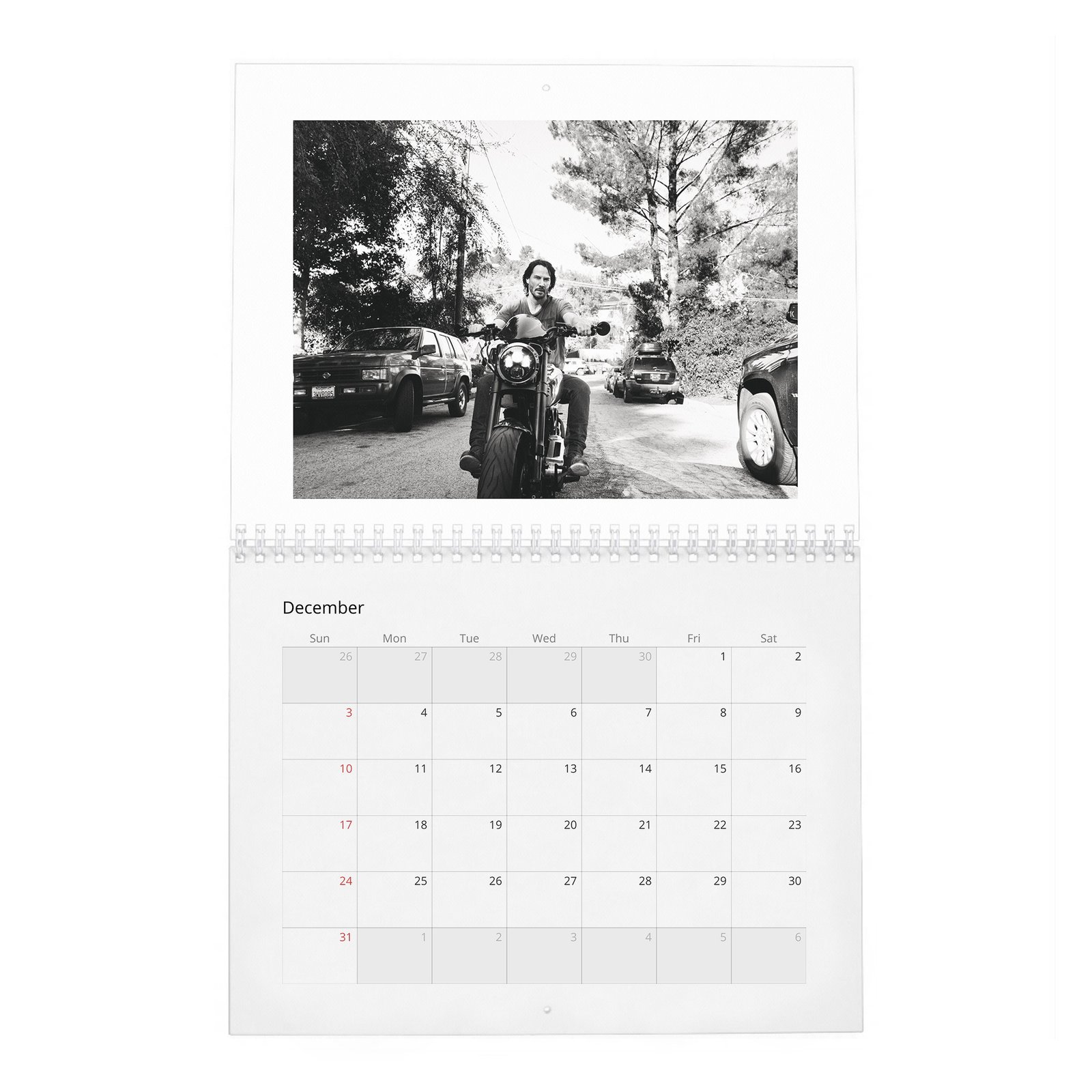 12 Keanu Reeves - Head Up 2027 Wall Calendar